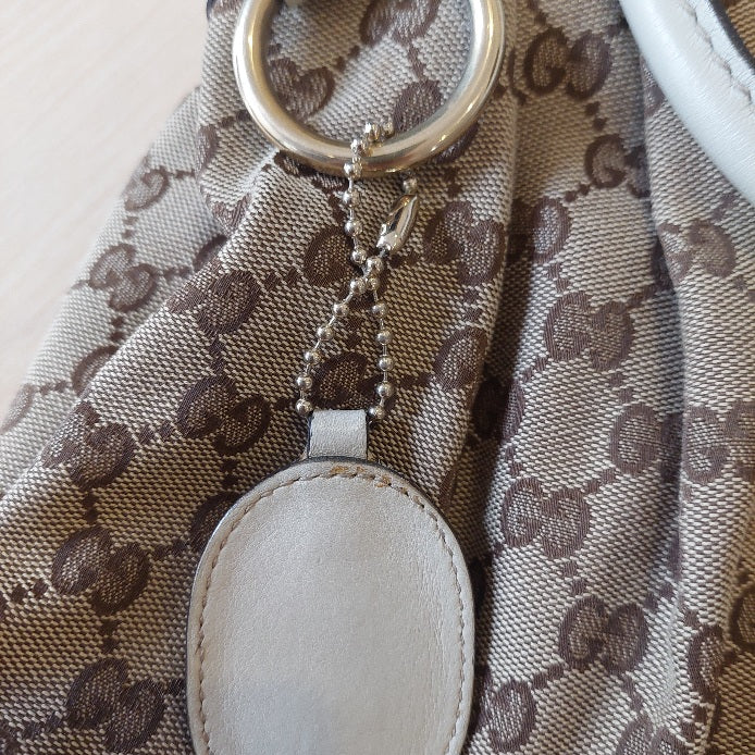 Gucci Beige Sukey Monogram Canvas With Leather Trim shoulder bag | Pre Loved |