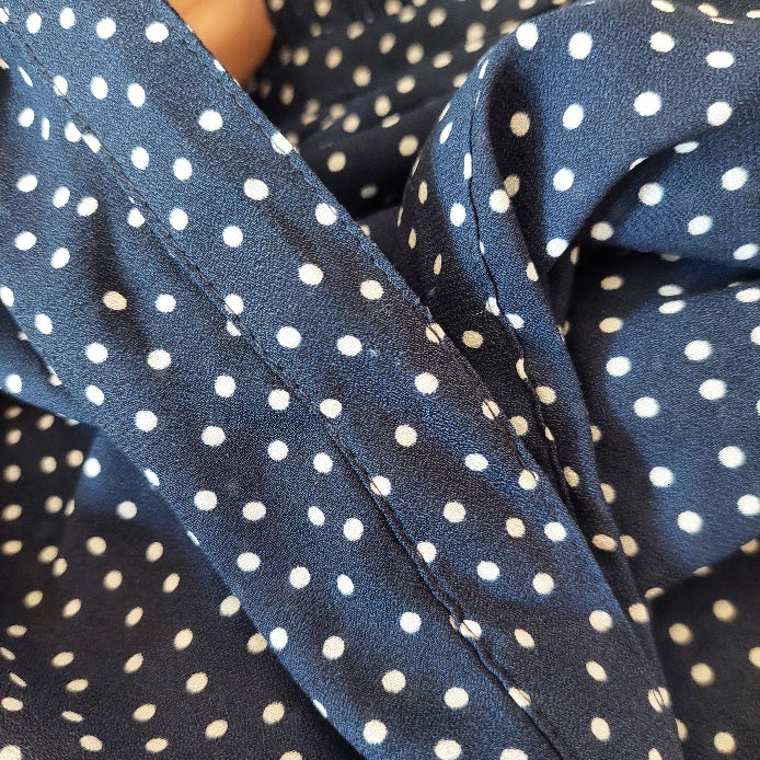 H&M Navy & White Polka Dot Top | Pre Loved |