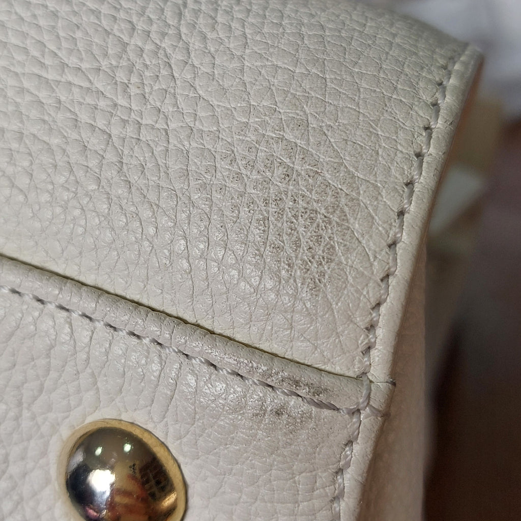 Jimmy Choo Cream Leather Small Rosalie Satchel Bag | Pre Loved |