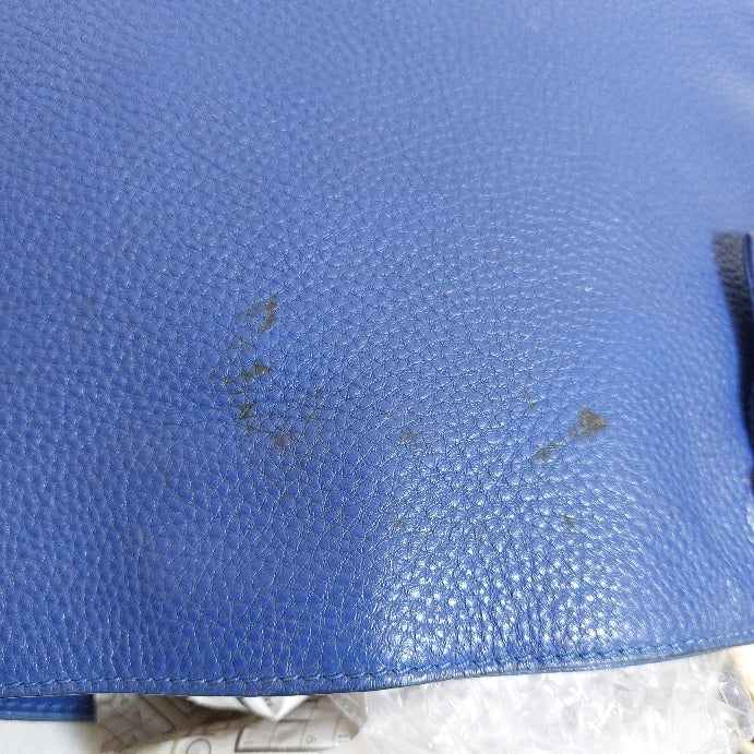 Tory Burch Blue Britten Chain Leather Tote Bag | Pre Loved |