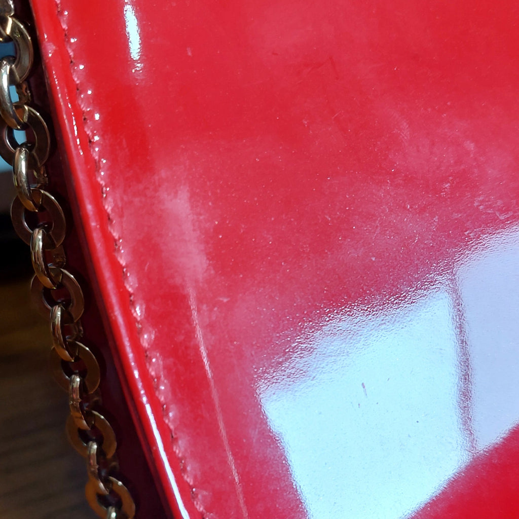 Salvatore Ferragamo Red Patent Leather Miss Vara Bow Bag | Pre Loved |