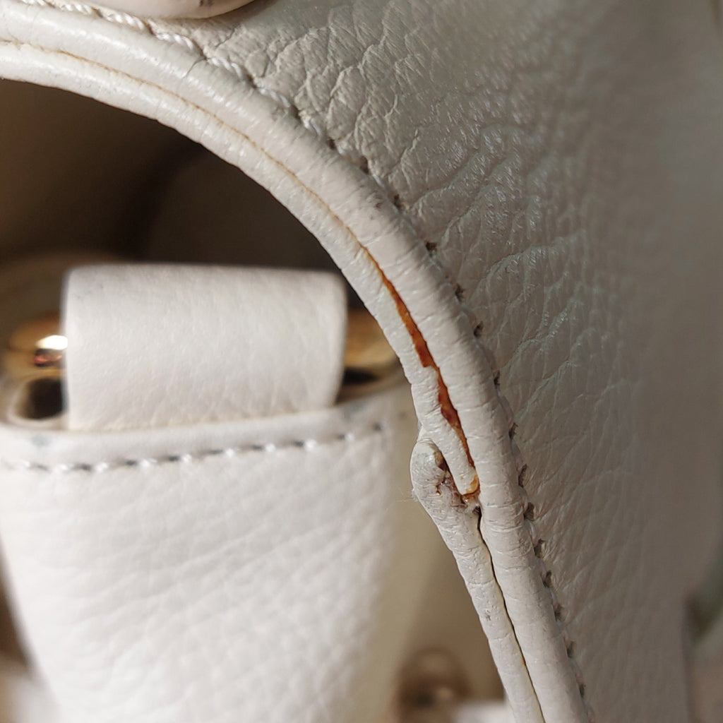 Jimmy Choo Cream Leather Small Rosalie Satchel Bag | Pre Loved |