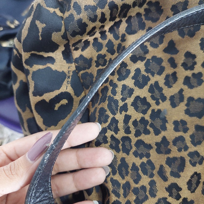Fendi Canvas Monogram & Cheetah Print Hobo Bag | Pre Loved |