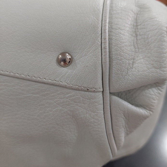 Salvatore Ferragamo White Leather Marisa Satchel Bag | Pre Loved |
