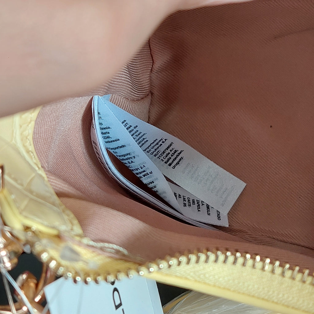 Aldo Yellow Leatherette Valamaryn Handbag | Brand New |