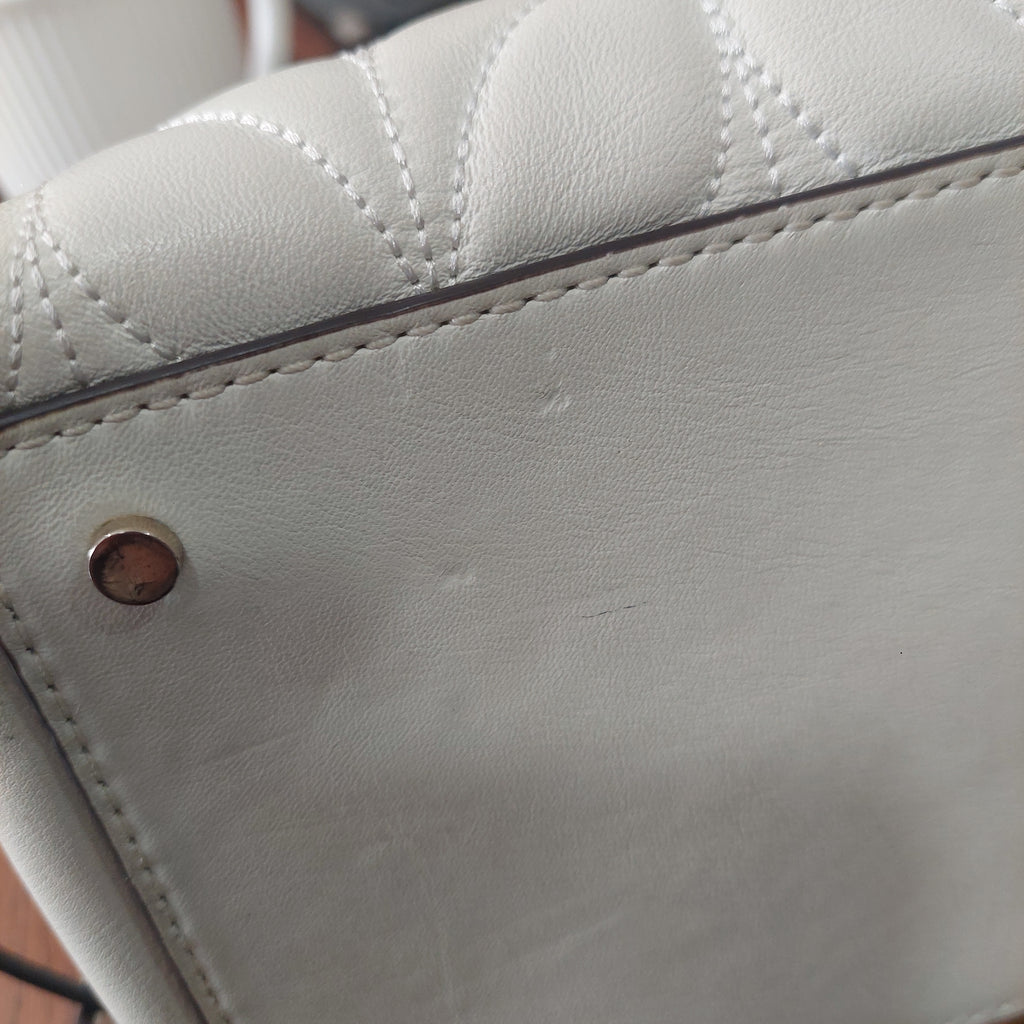 Kate Spade White Meena Leather Briar Lane Quilted Shoulder Bag | Pre Loved |