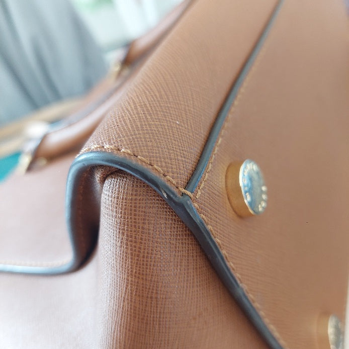 Michael Kors Selma Tan Leather Satchel Bag | Pre Loved |