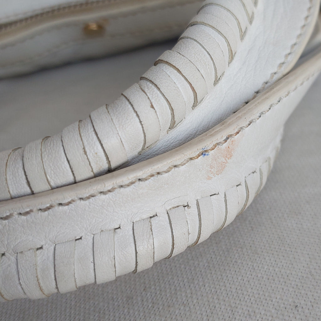 Versace White Leather Studded Handbag | Pre Loved |