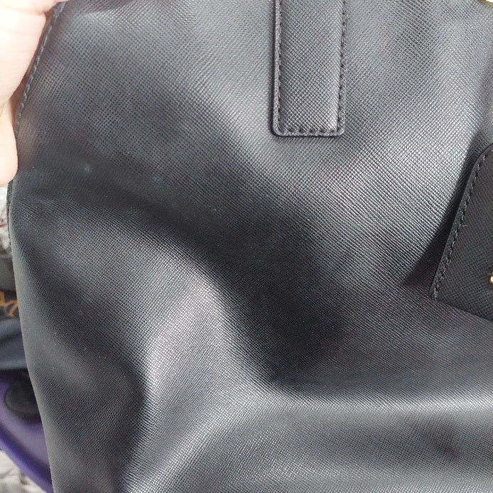 Tory Burch Black Dome Leather Satchel Bag | Pre Loved |