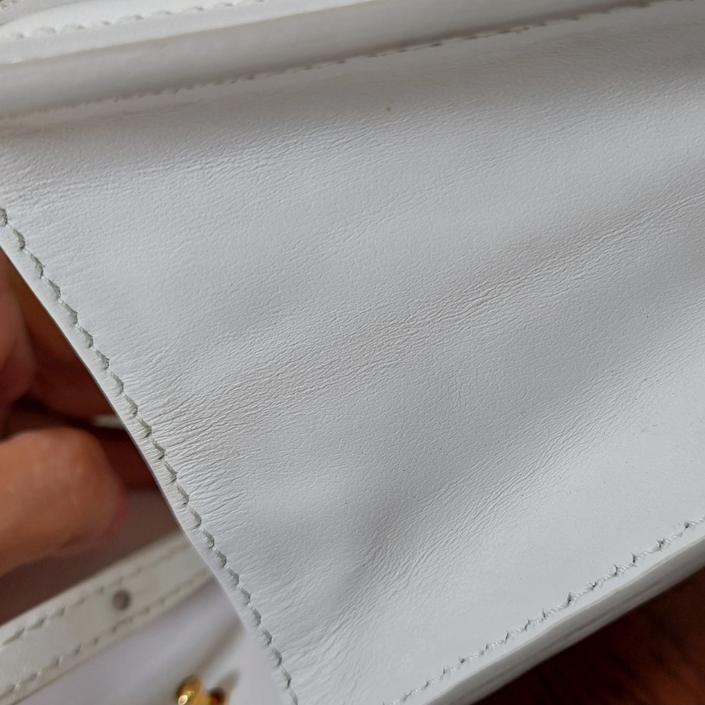 DOLCE & GABBANA White Gold Leather Amore Crossbody Bag | Pre Loved |