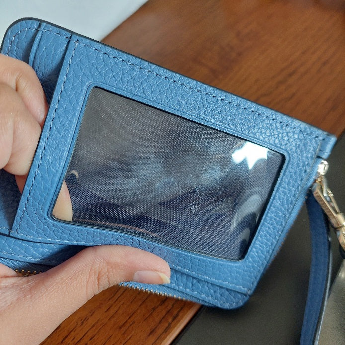 Kate Spade Blue Leila Pebbled Leather wristlet | Gently Used |