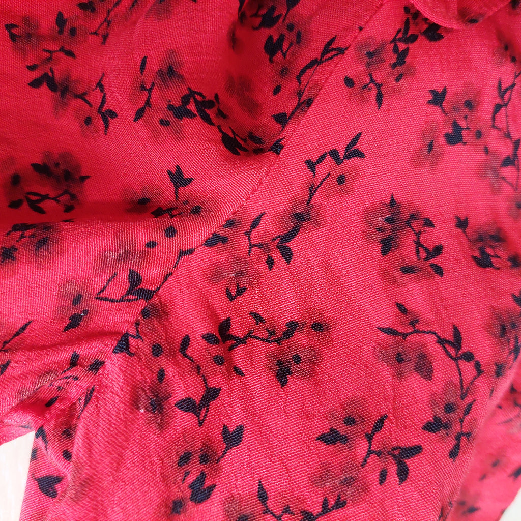 New Look Red Printed Frill Detail Top | Gently Used |