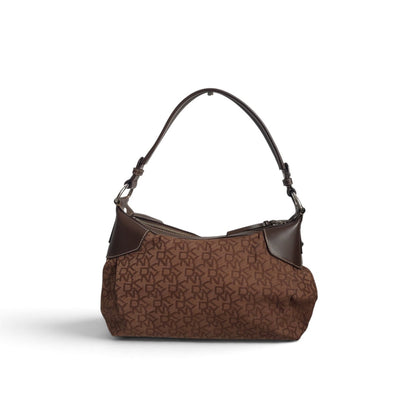 DKNY Monogram Canvas Leather Trim Hobo Bag | Gently Used |