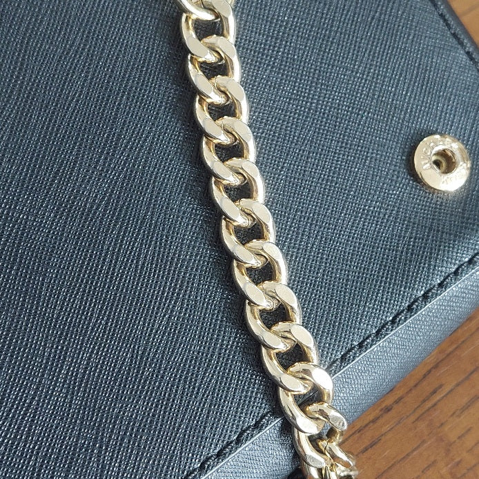 Michael Kors Black Tina Leather Clutch Crossbody and Detachable Wallet Bag | Pre Loved |