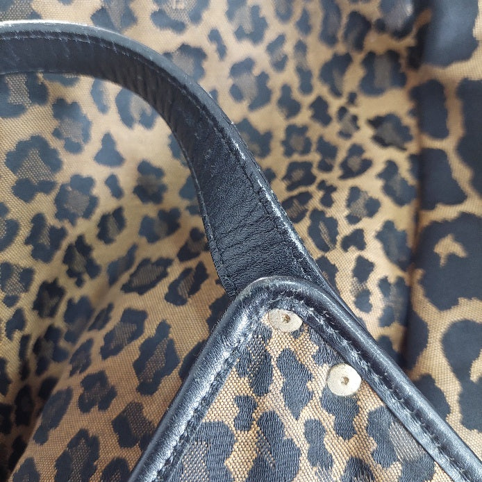 Fendi Canvas Monogram & Cheetah Print Hobo Bag | Pre Loved |