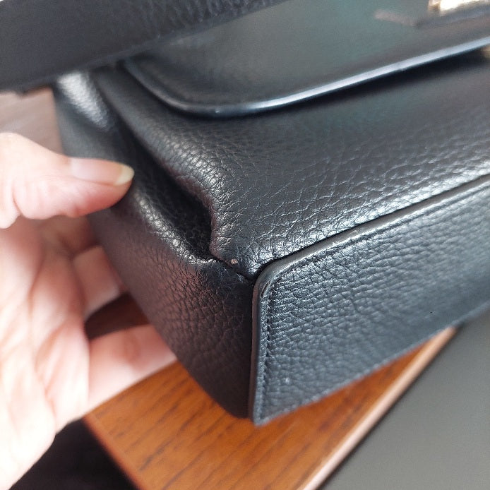 Calvin Klein Black Dressed EW Leatherette Crossbody Bag | Pre Loved |