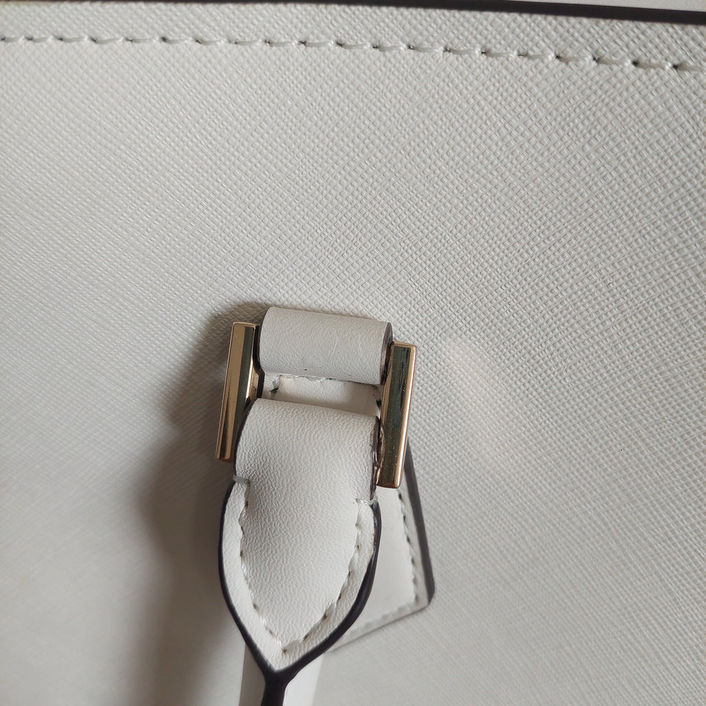Michael Kors White “HOPE” Large Leather Satchel Bag | Pre Loved |