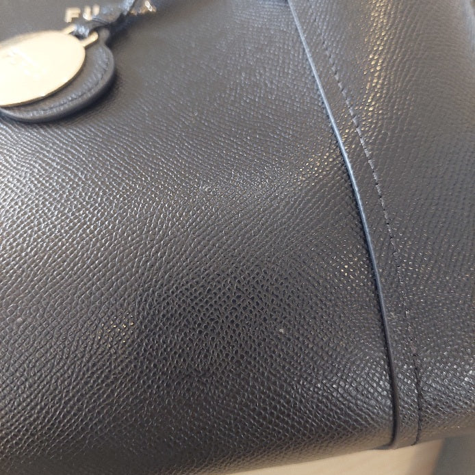Furla Vittoria Nero Black Leather Medium Tote Bag | Pre Loved |