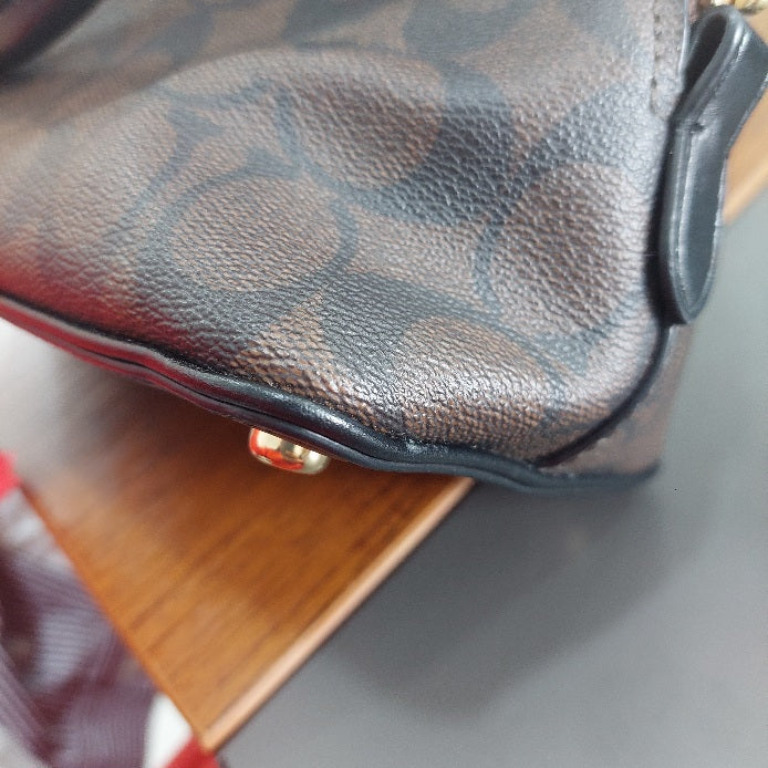 Coach Katy Signature Coated Canvas Leather Dome Handbag | Pre Loved |