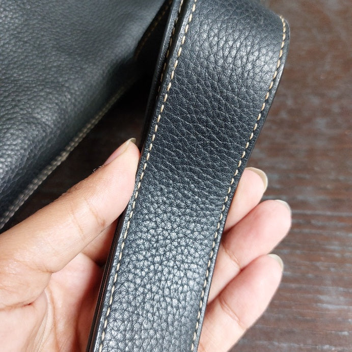 Coach Vintage Black Pebbled Leather Legacy Flap Shoulder Bag | Pre Loved |