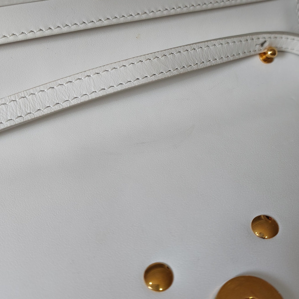 DOLCE & GABBANA White Gold Leather Amore Crossbody Bag | Pre Loved |