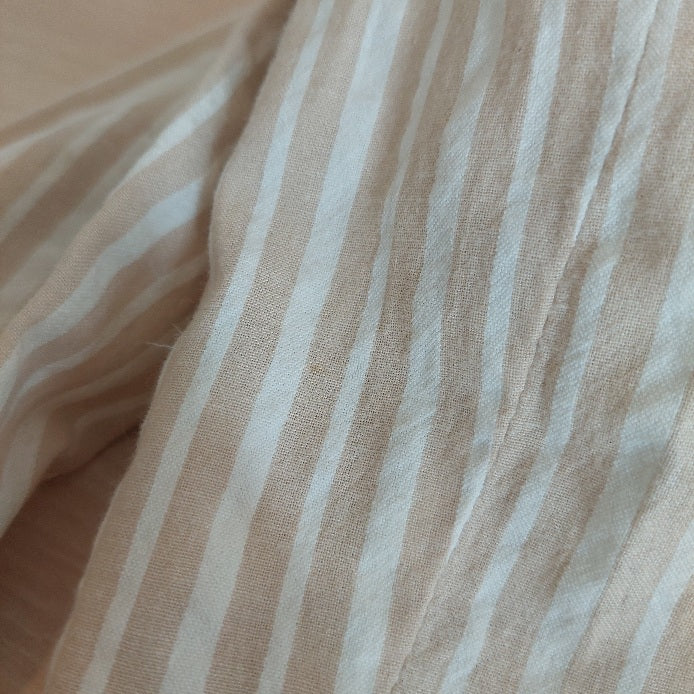 L.O.G.G. Beige & White Striped Collared Long Tunic | Pre Loved |