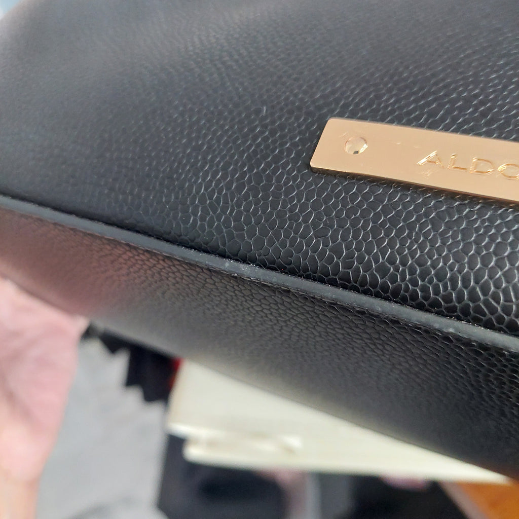 Aldo Black Leatherette Caraever Satchel Bag | Like New |