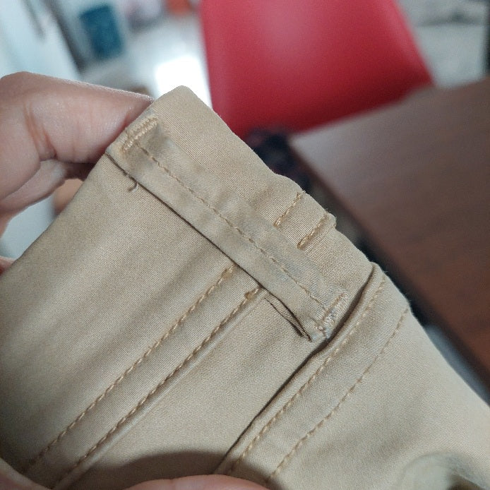Massimo Dutti Khaki Straight Leg Pants | Pre Loved |