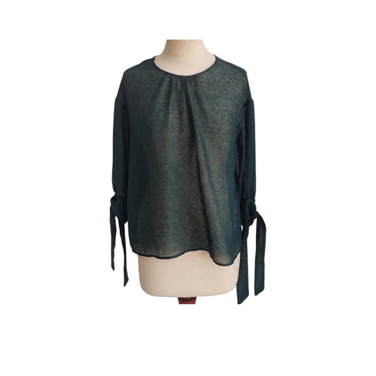 Zara Green Textured Top | Gently Used |