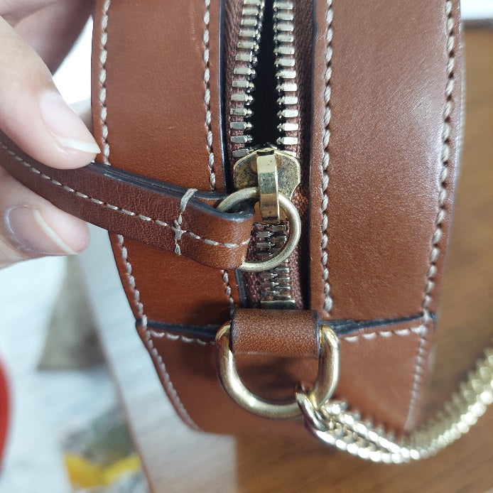 Gucci Brown/Beige GG Supreme Canvas and Leather Mini Chain Bag | Gently Used |