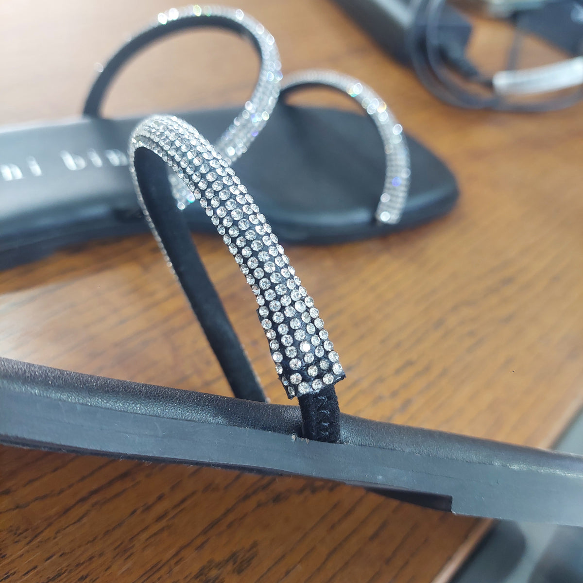 Gianni Binni Black Rhinestone Sandals | Like New |