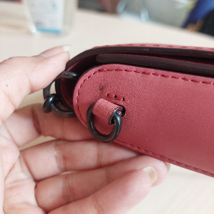 Coach Barbie Pink Dinky Leather Crossbody Bag | Pre Loved |