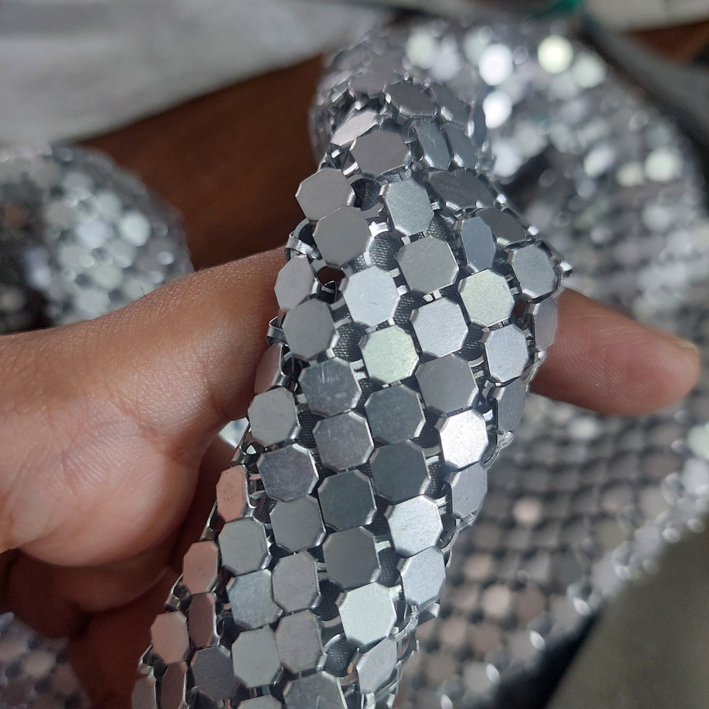 ZARA Silver Metallic Mesh Mini Bag | Gently Used |