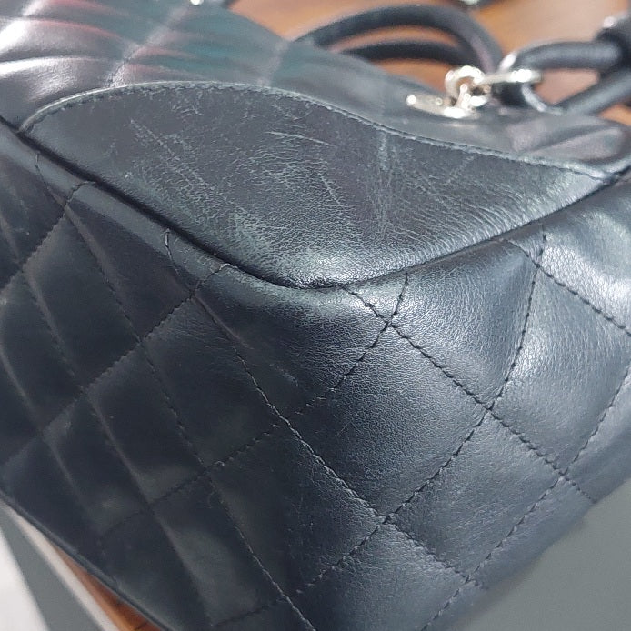 Chanel Black Calf Leather Cambon Ligne Mini Bag | Pre Loved |