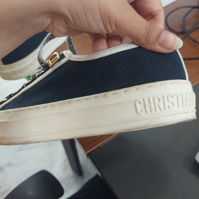 Christian Dior Walk'n'Dior Black & White Canvas Sneakers | Pre Loved |