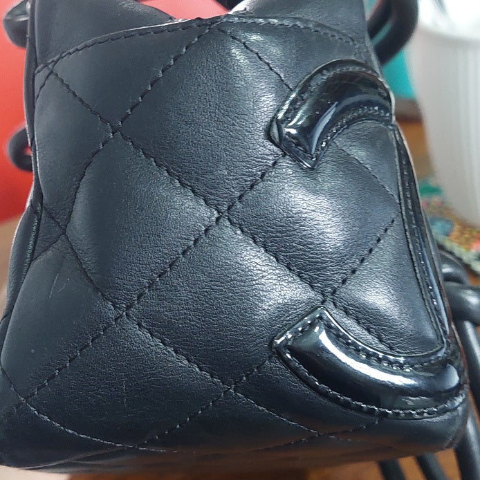 Chanel Black Calf Leather Cambon Ligne Mini Bag | Pre Loved |