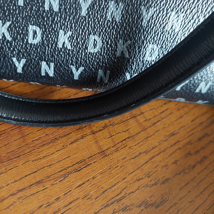 DKNY Black Medium Monogram Print Tote Bag | Gently Used |