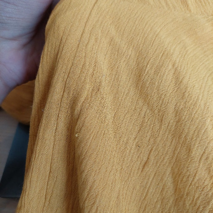 H&M Yellow Textured Semi Sheer Shoulder Top | Pre Loved |