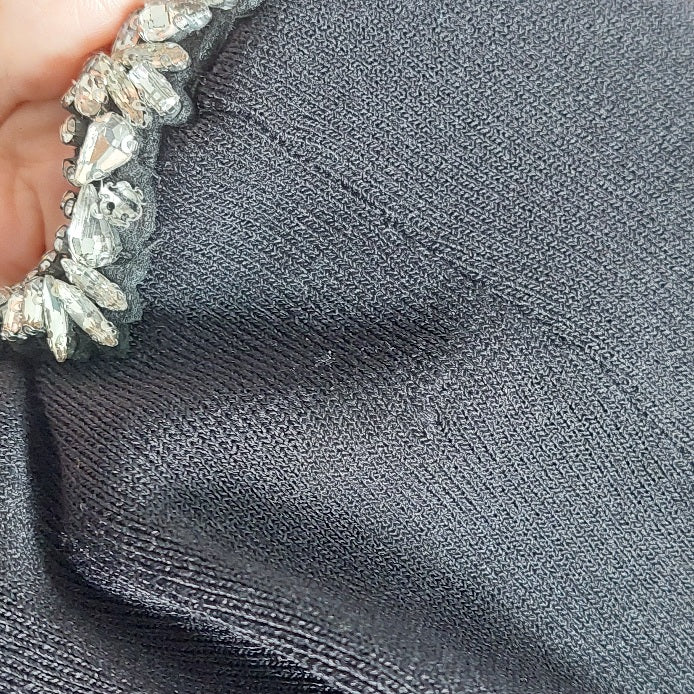 Zara Black Rhinestone Detail Side Cut Out Detail Dress | Gently Used |