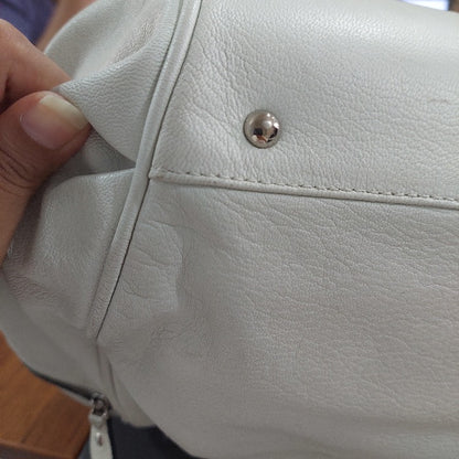 Salvatore Ferragamo White Leather Marisa Satchel Bag | Pre Loved |