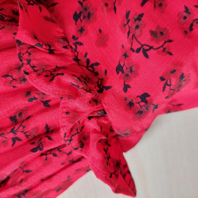 New Look Red Printed Frill Detail Top | Gently Used |