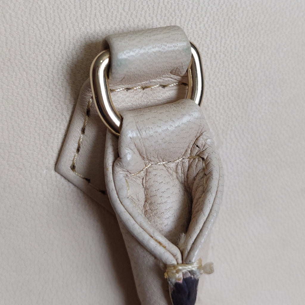 Warp Cream Leather Geometric Handbag | Pre Loved |