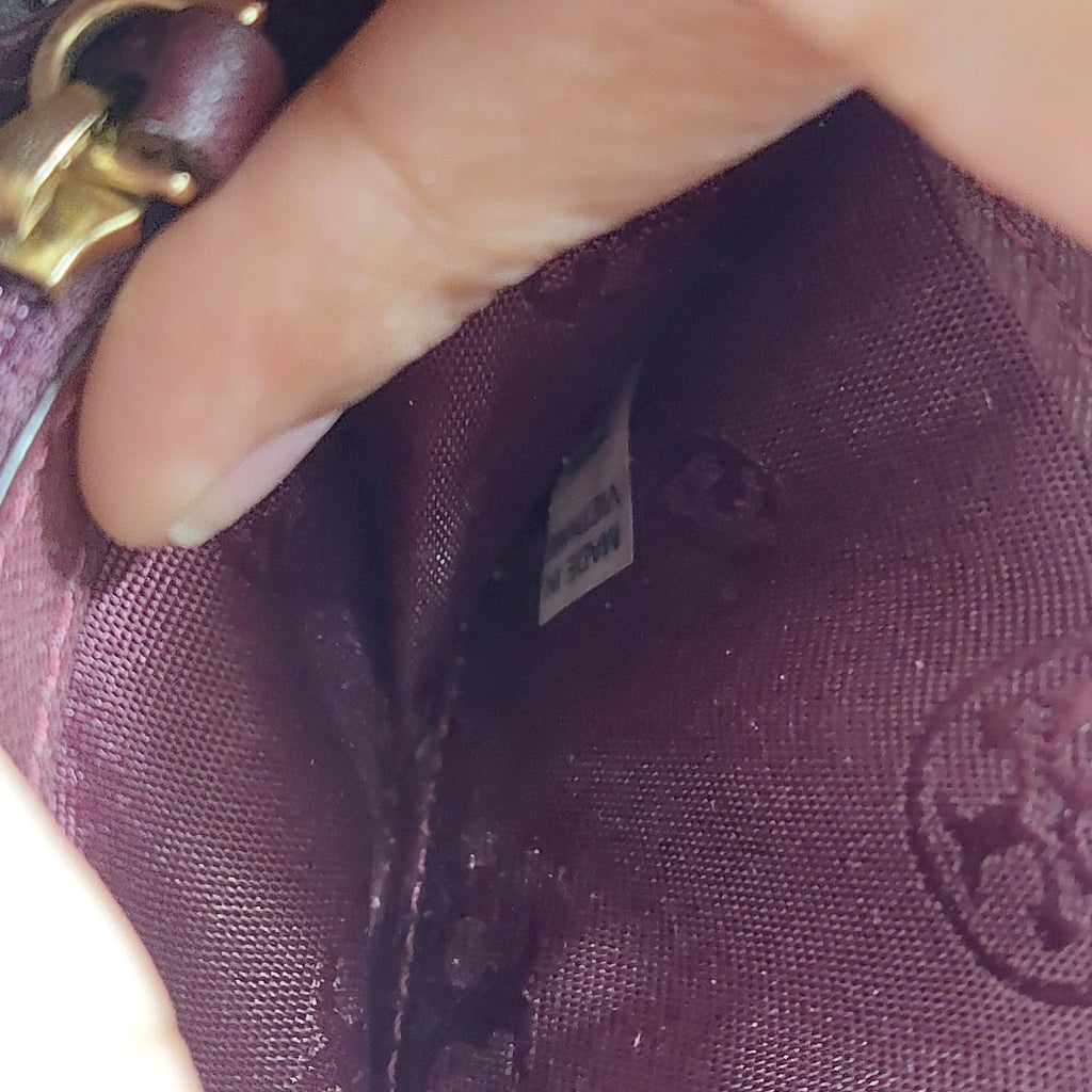 Tory Burch Burgundy Leather Zip-Around Wallet | Pre Loved |