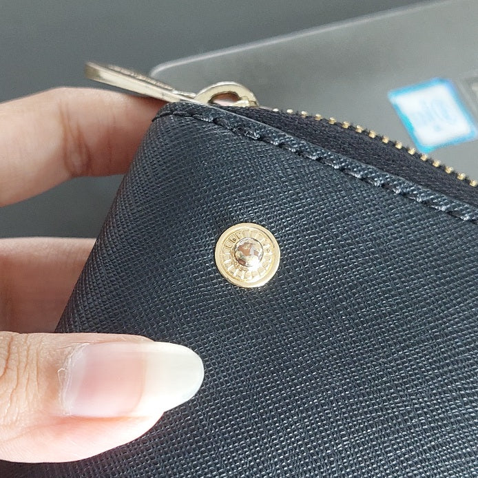 Michael Kors Black Tina Leather Clutch Crossbody and Detachable Wallet Bag | Pre Loved |