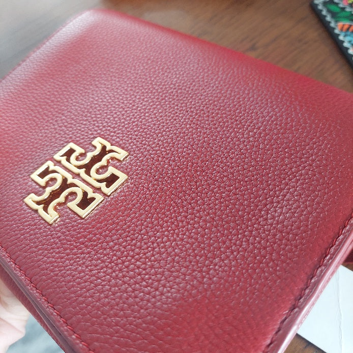 Tory Burch Red Leather Britten Crossbody Bag | Brand New |
