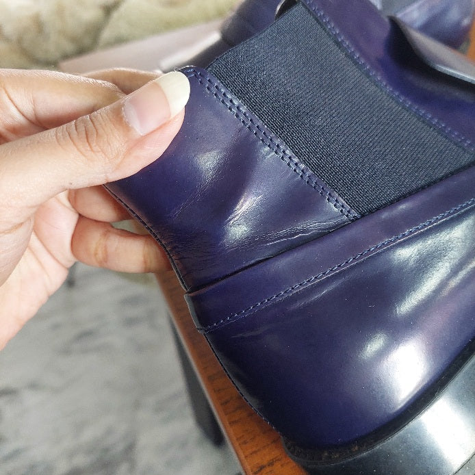 Tod's Navy Blue Leather Chelsea Boots | Pre Loved |