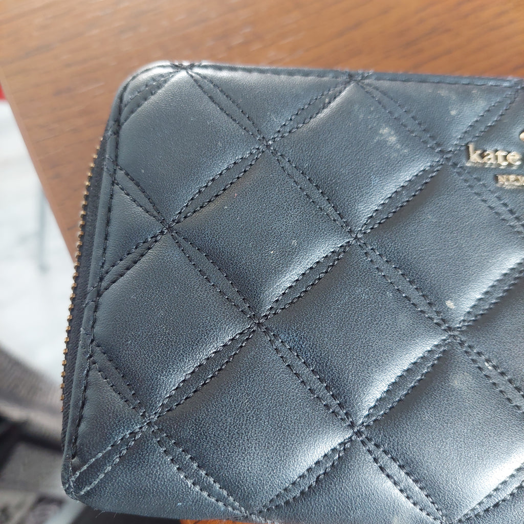 Kate Spade Black Quilted Leather Natalia Large Continental Wallet | Pre Loved |