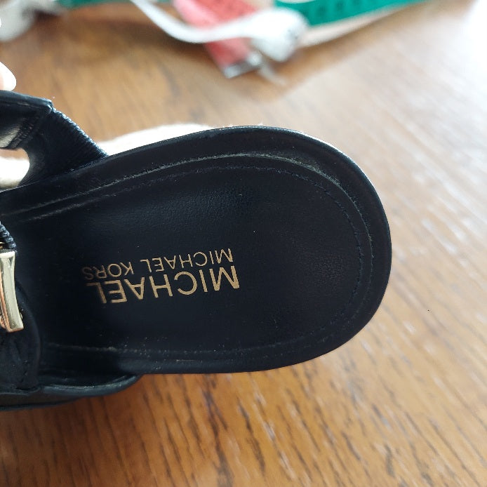 Michael Kors Black Leather Farrah Wedges | Gently Used |