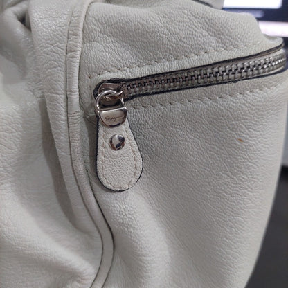 Salvatore Ferragamo White Leather Marisa Satchel Bag | Pre Loved |