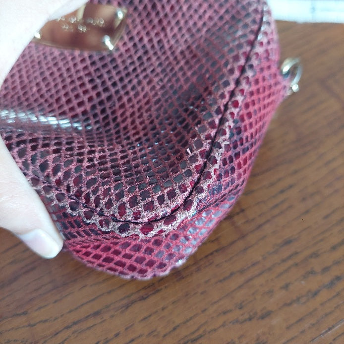 Michael Kors Red Leather Python Pattern Small Crossbody Bag | Pre Loved |